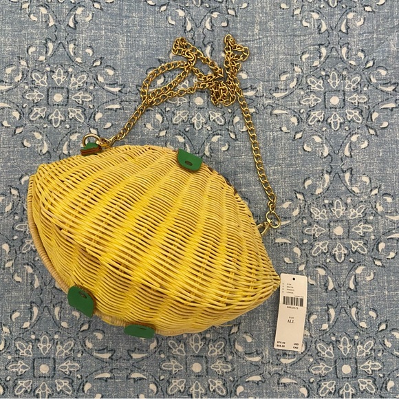 NWT Anthropologie Bali Lemon Crossbody Bag - Picture 1 of 7